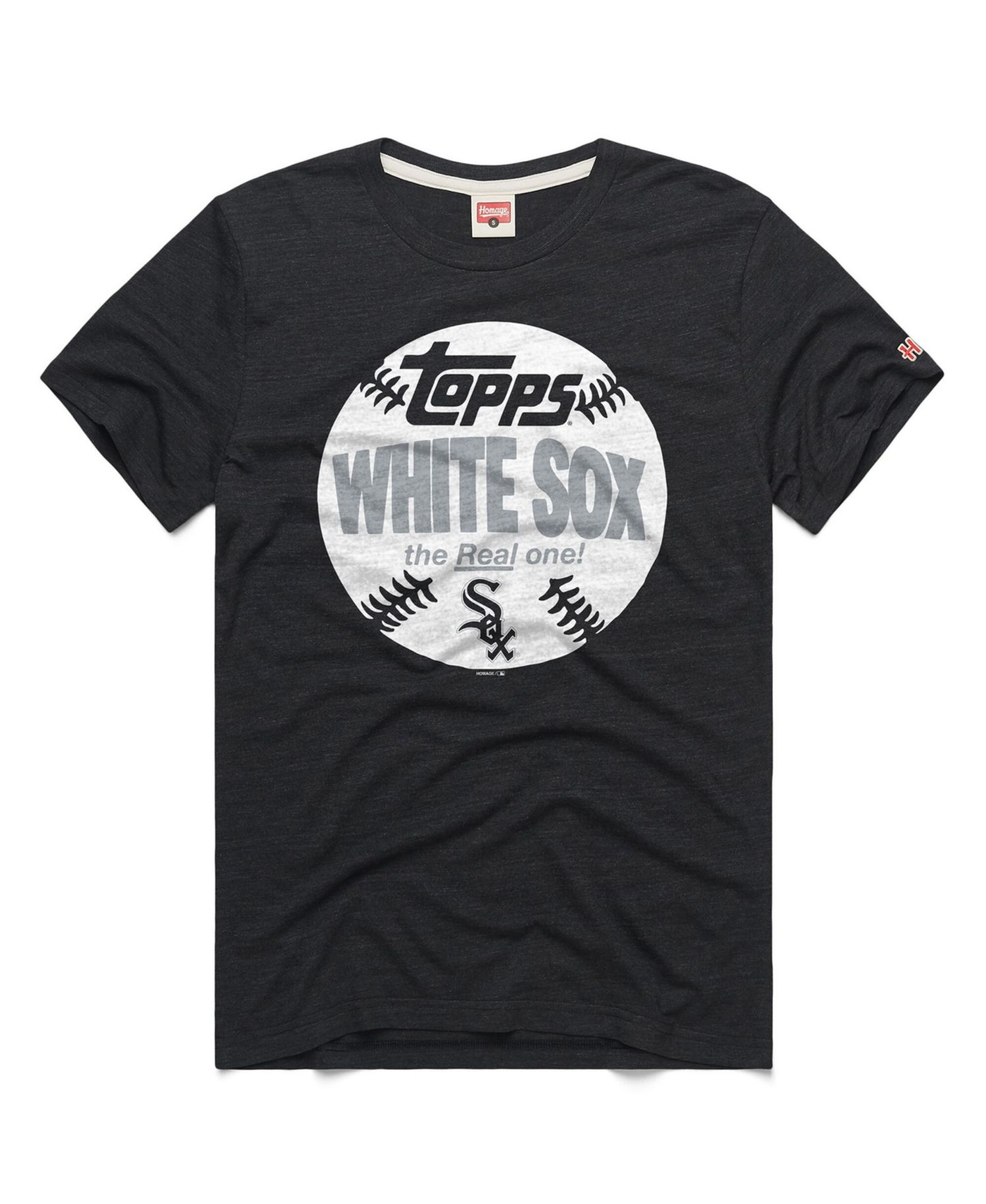 Men's Charcoal Chicago White Sox MLB x Topps Baseball the Real One Tri-Blend T-Shirt
