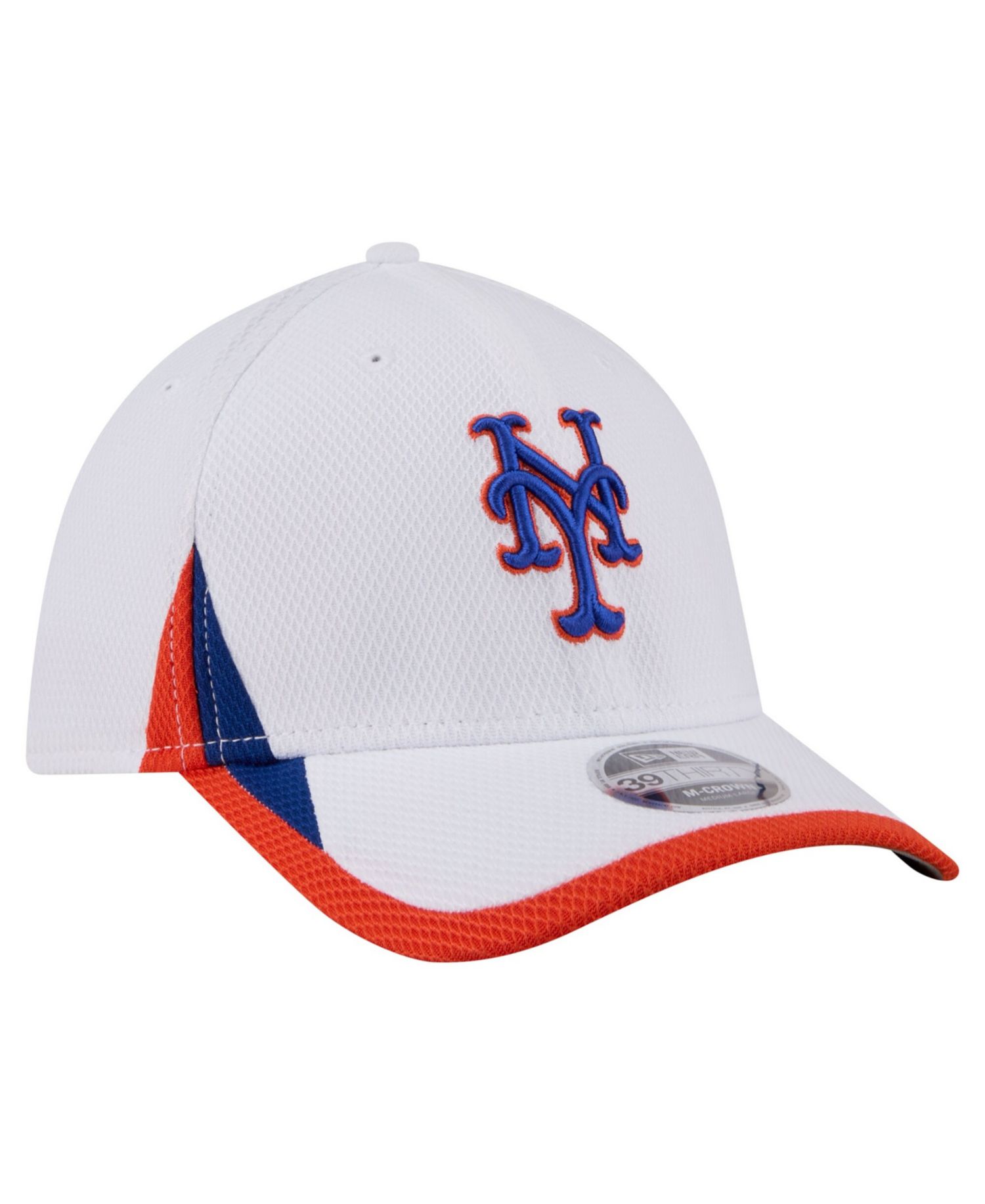 Men's White New York Mets Cut n Sew 39THIRTY Flex Hat