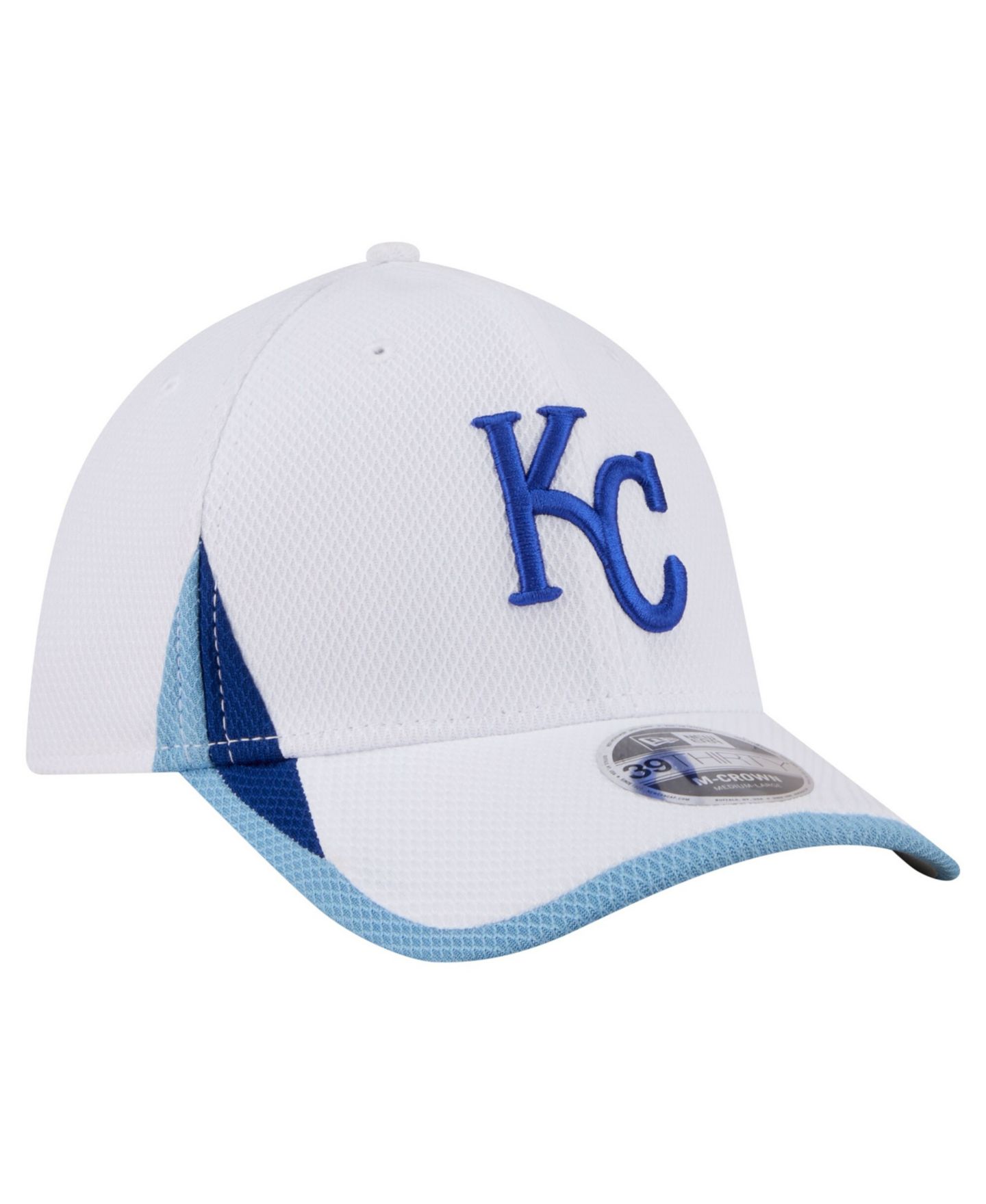 Мужская кепка New Era White Kansas City Royals Cut n Sew 39THIRTY Flex Hat — фото 3