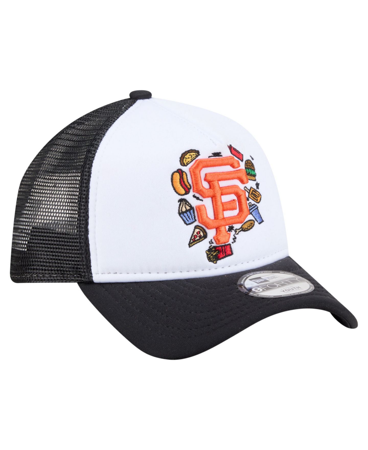 Детская кепка New Era White/Black San Francisco Giants Food A-Frame 9FORTY Trucker Adjustable Hat — фото 3
