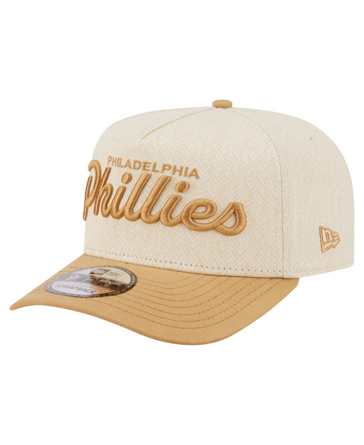 New Era Men's Cream Philadelphia Phillies Herringbone 9FIFTY A-Frame Snapback Hat