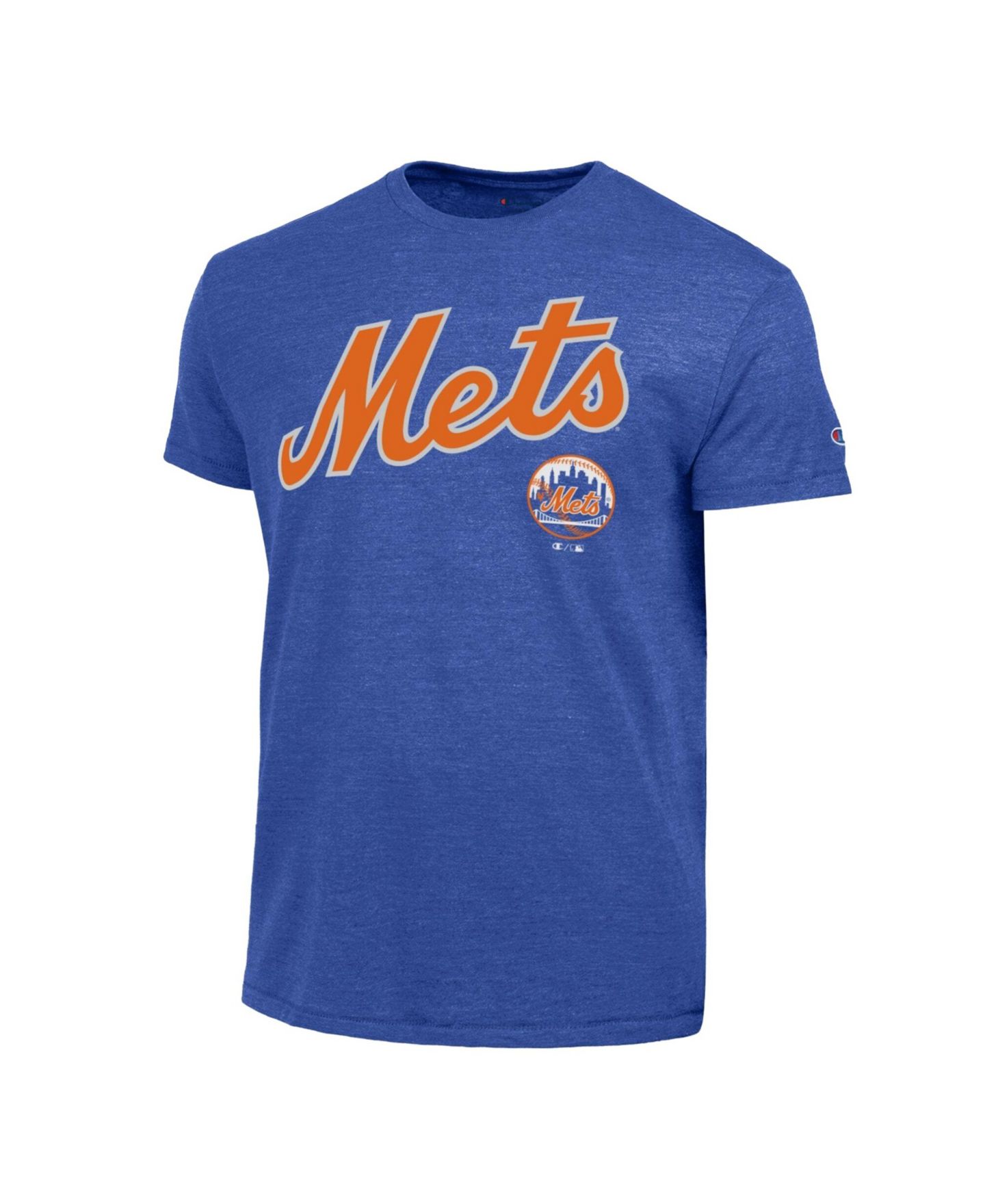 Мужская футболка Champion Royal New York Mets Cooperstown Wordmark Lockup Tri-Blend — фото 2