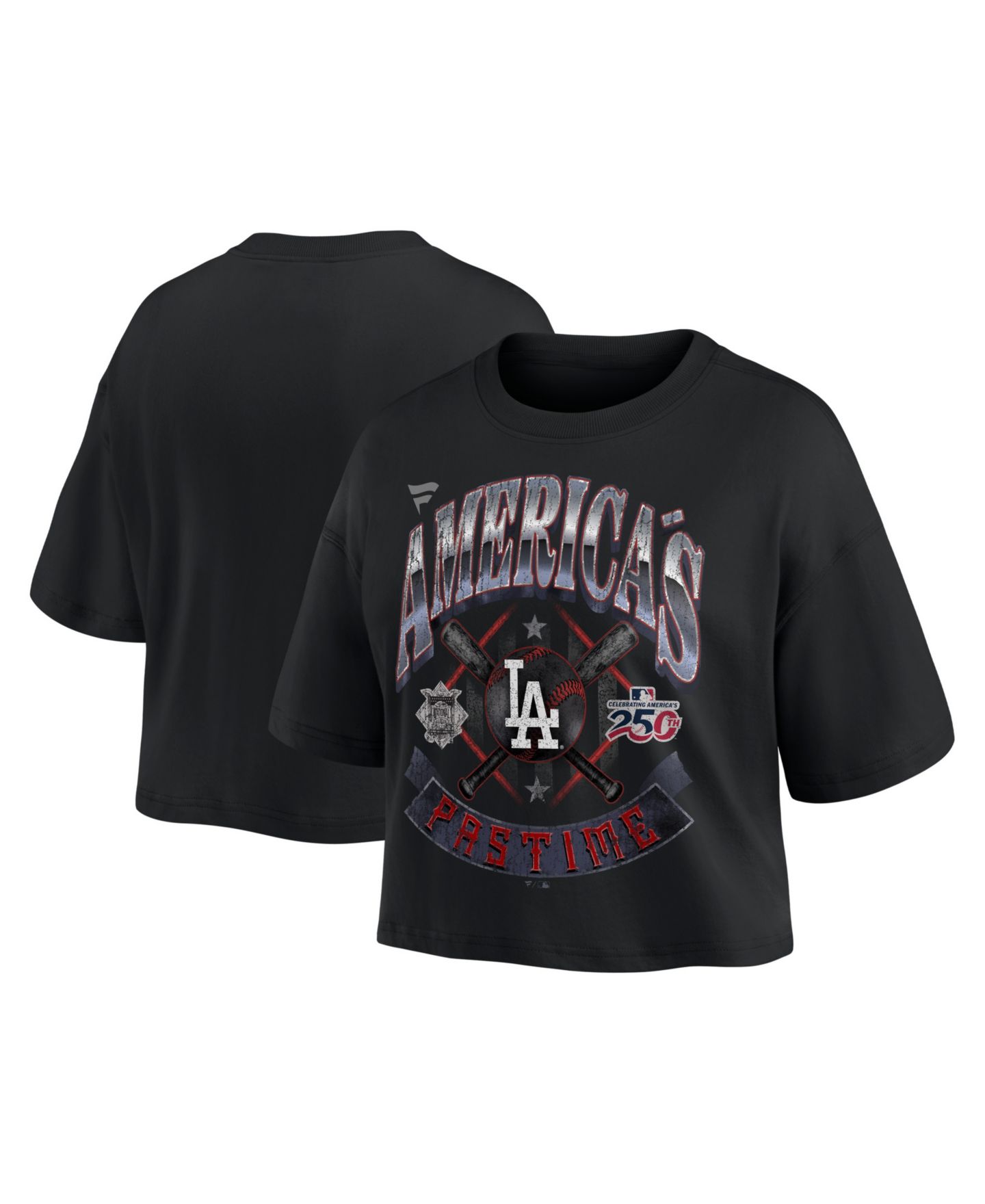 Женская футболка Fanatics Black Los Angeles Dodgers Americana Crop — фото 1