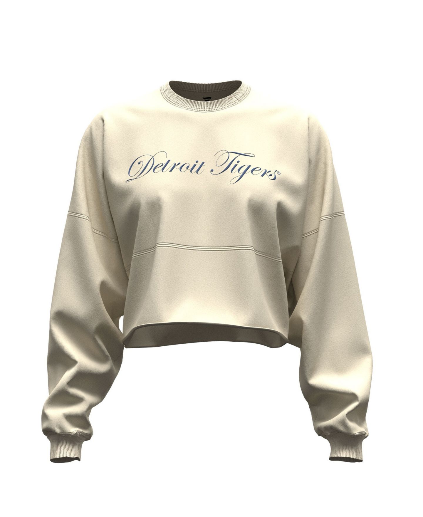 Женская футболка Fanatics Light Beige Detroit Tigers Spirit Floral Script Cropped Long-Sleeve — фото 2
