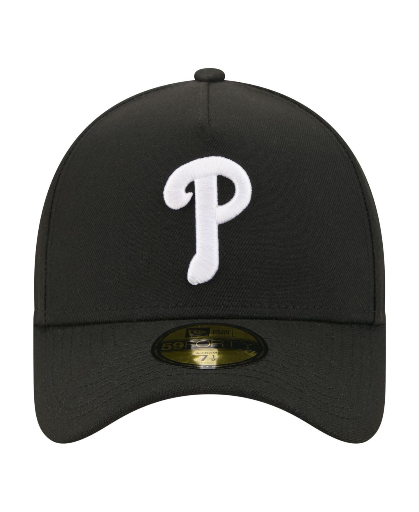 Мужская кепка New Era Black Philadelphia Phillies A-Frame 59FORTY Fitted Hat — фото 2