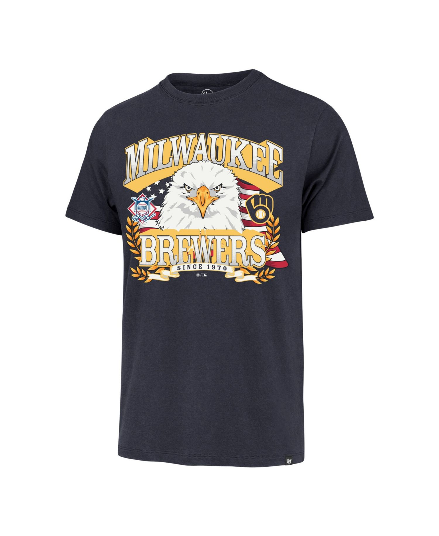 Men's Navy Milwaukee Brewers Americana Eagle T-Shirt