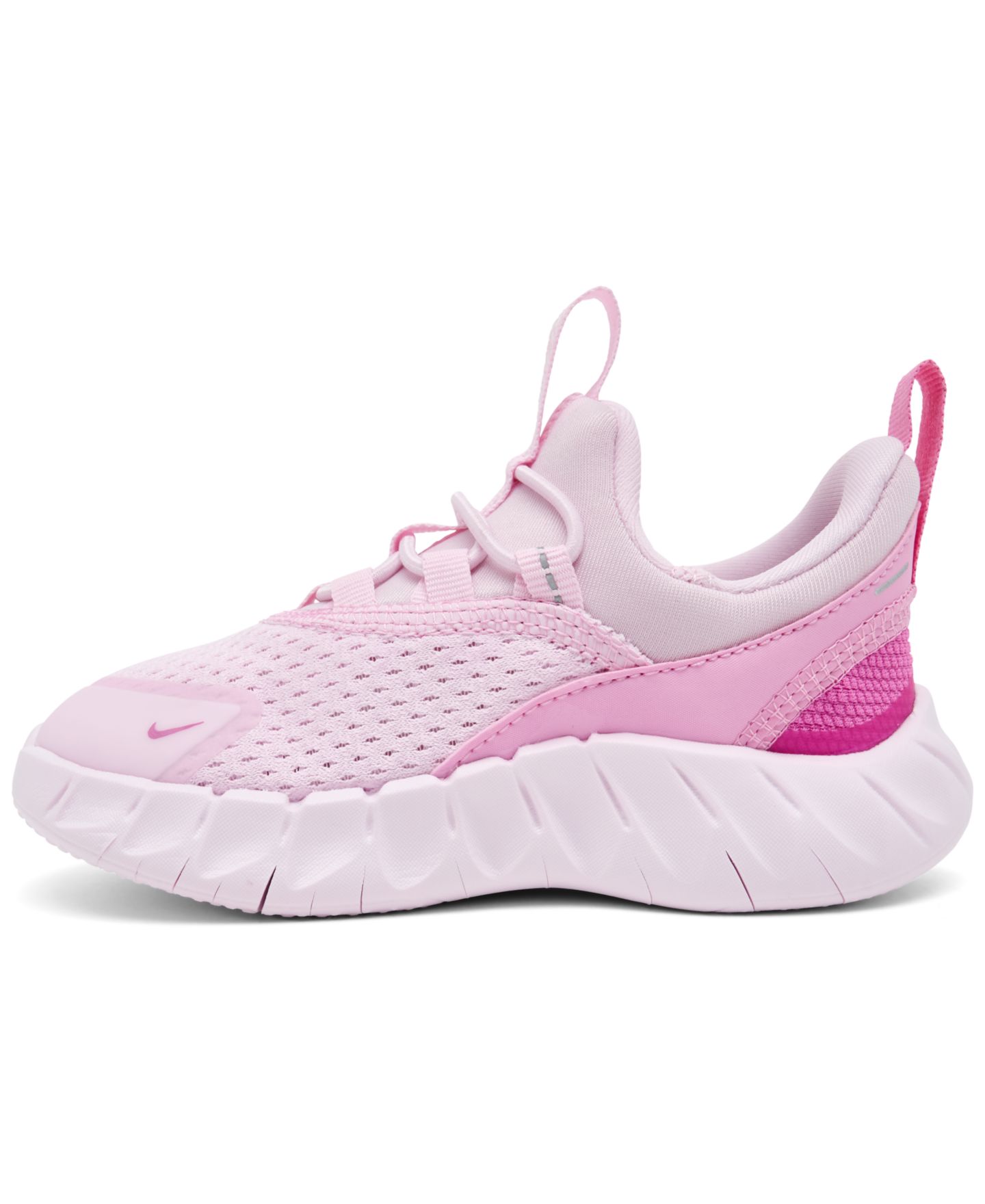 Детские кроссовки Nike Infant-Toddler Kids Free Ride Elastic Lace Running, цвет: Розовый / Белый — фото 3