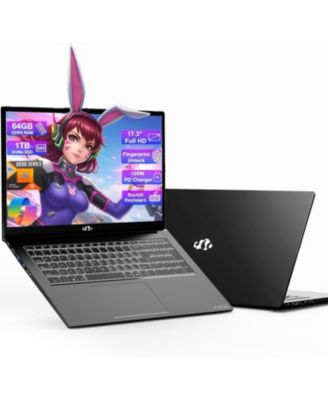 17.3" Gaming Laptop,AMD Ryzen 9 8945HS,64GB DDR5 RAM,1TB SSD, Radeon 780M Graphics,Fingerprint,AI-Powered Business and Gaming PC,Win 11