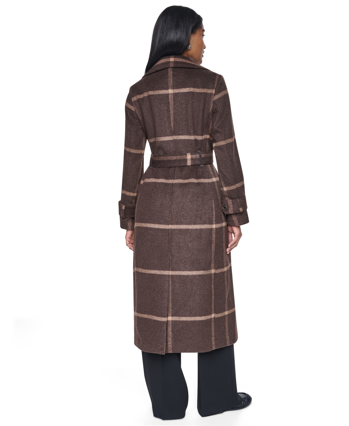 Dkny Womens Notch Collar Belted Wrap Coat