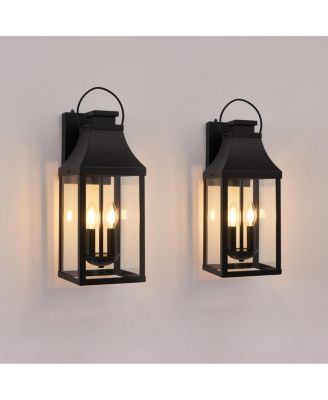 2-Pack Large Outdoor Porch Lights, Aluminum Waterproof Garage Lanterns