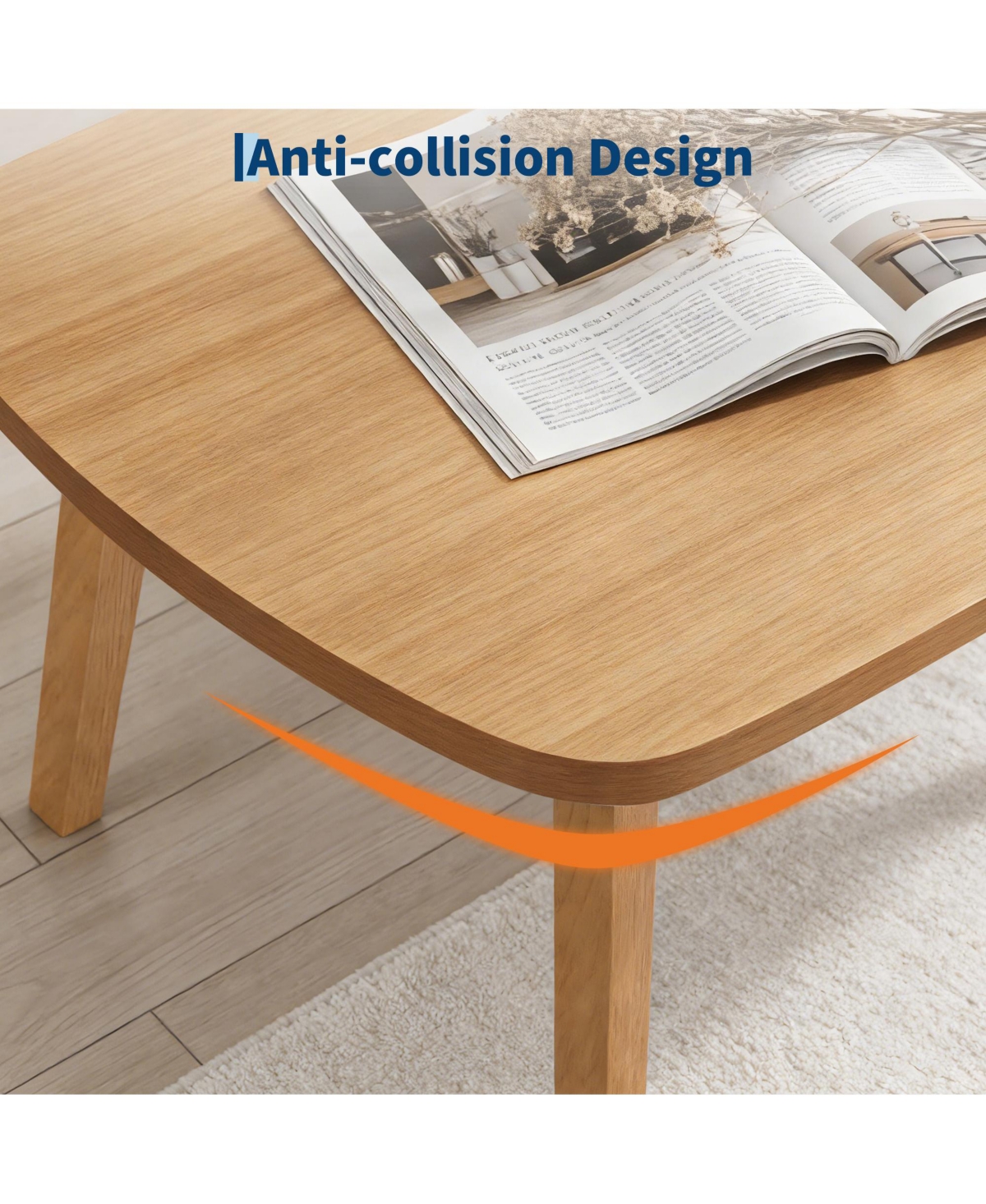 gaomon Wooden Folding Coffee Table with Legs No Assembly, Small Spaces Tatami Foldable Table, Large Floor Desk