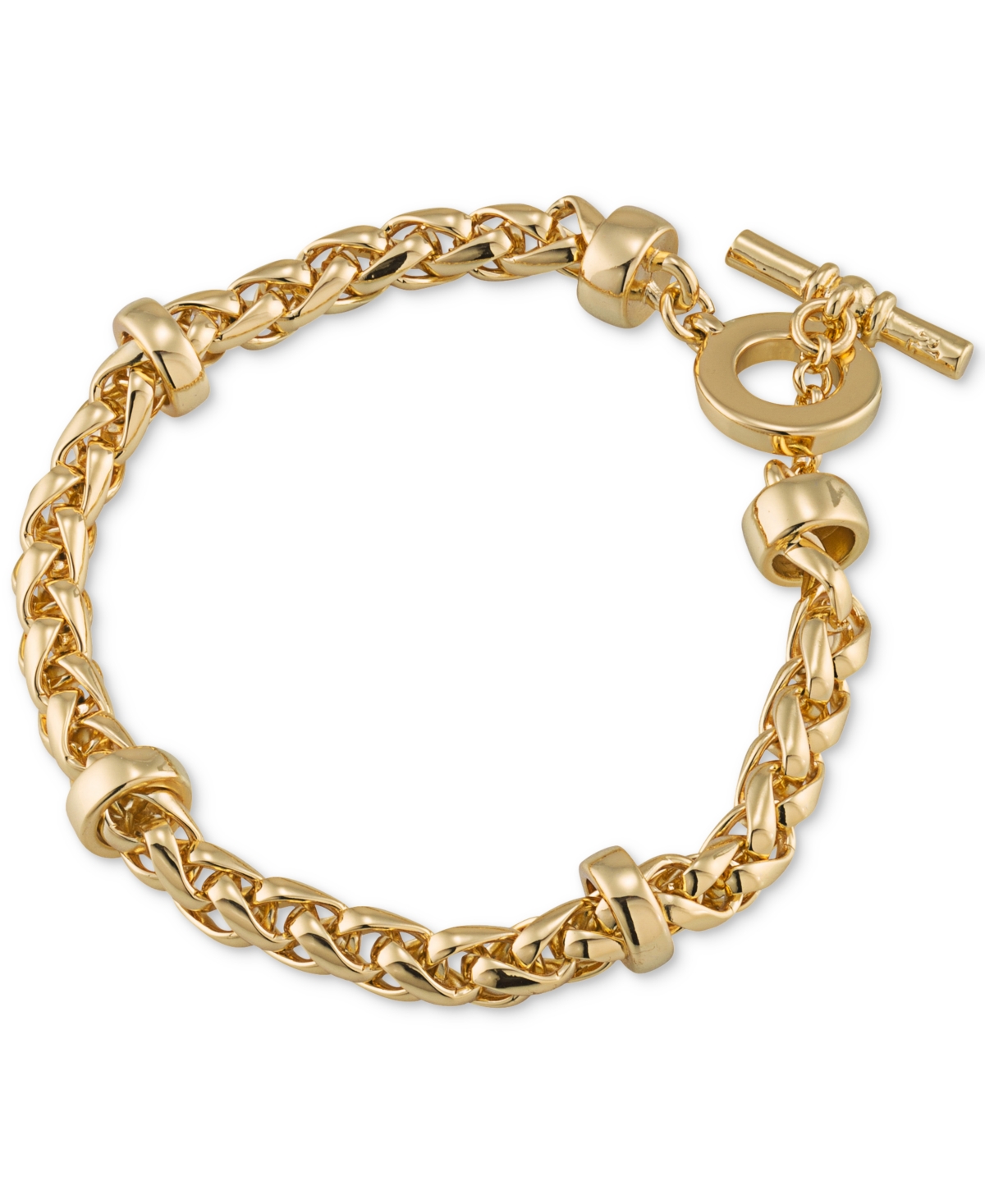Gold-Tone Heavy Chain Toggle Bracelet - Silver