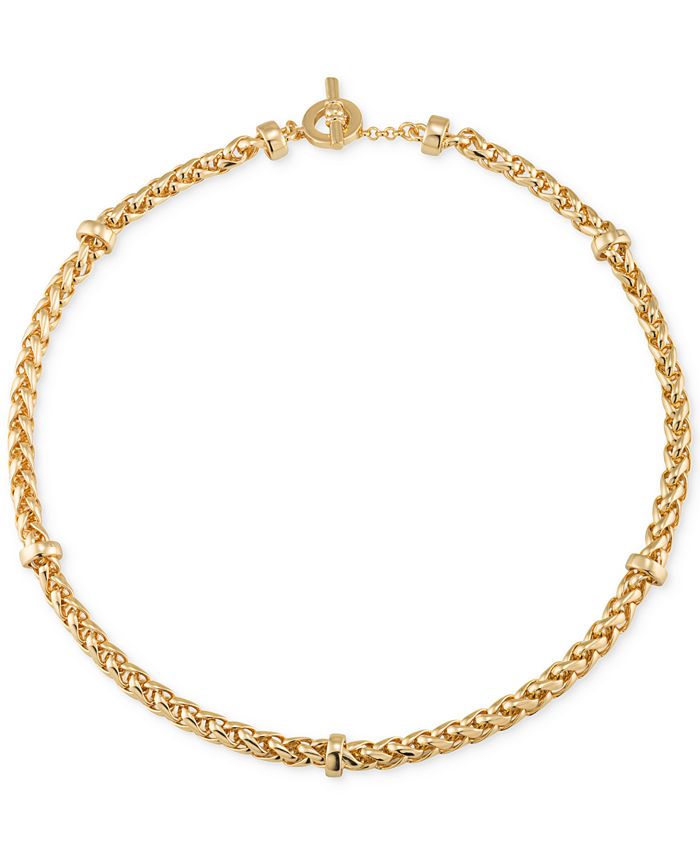Gold-Tone Decorative Chain Collar Necklace