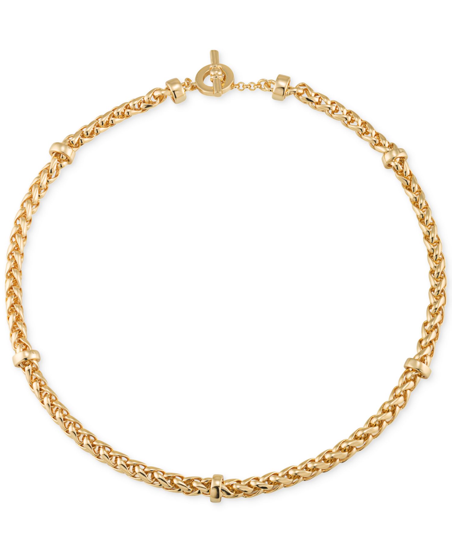 Gold-Tone Decorative Chain Collar Necklace