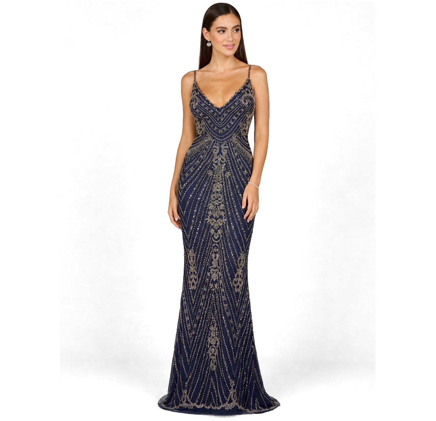 Women's Spaghetti Strap Beaded Dress