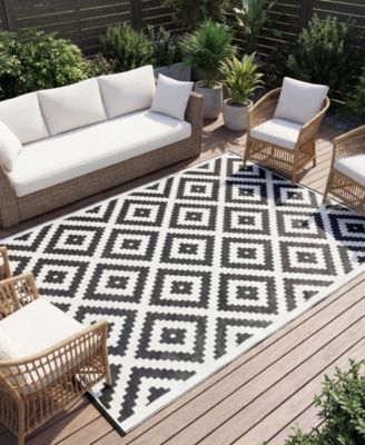 5'x8' Waterproof Outdoor Rug Reversible Plastic Mat for Patio Porch Deck RV Camping