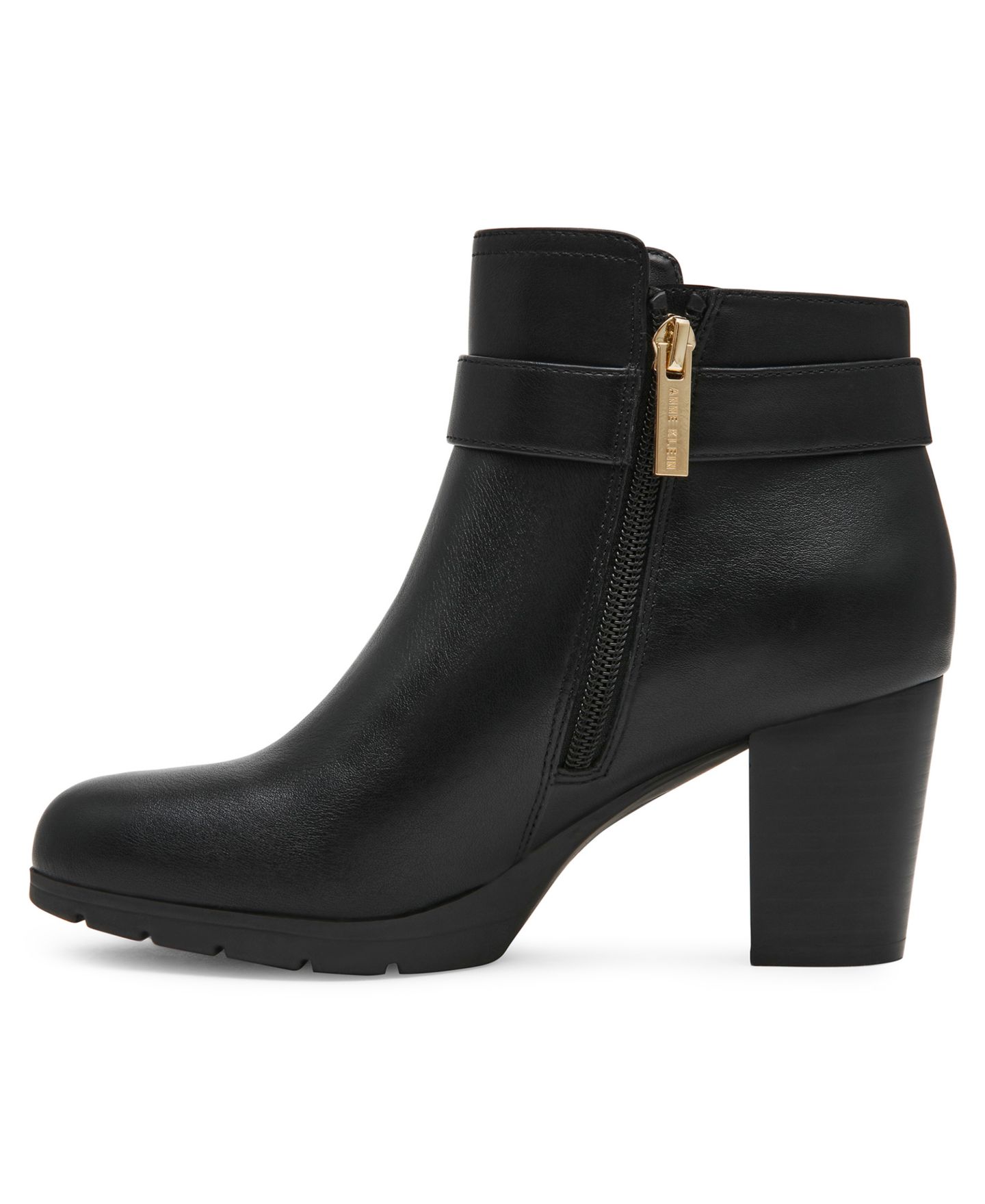 Женские ботинки Anne Klein Reins Zipper Dress Booties, цвет: Чёрный гладкий — фото 7