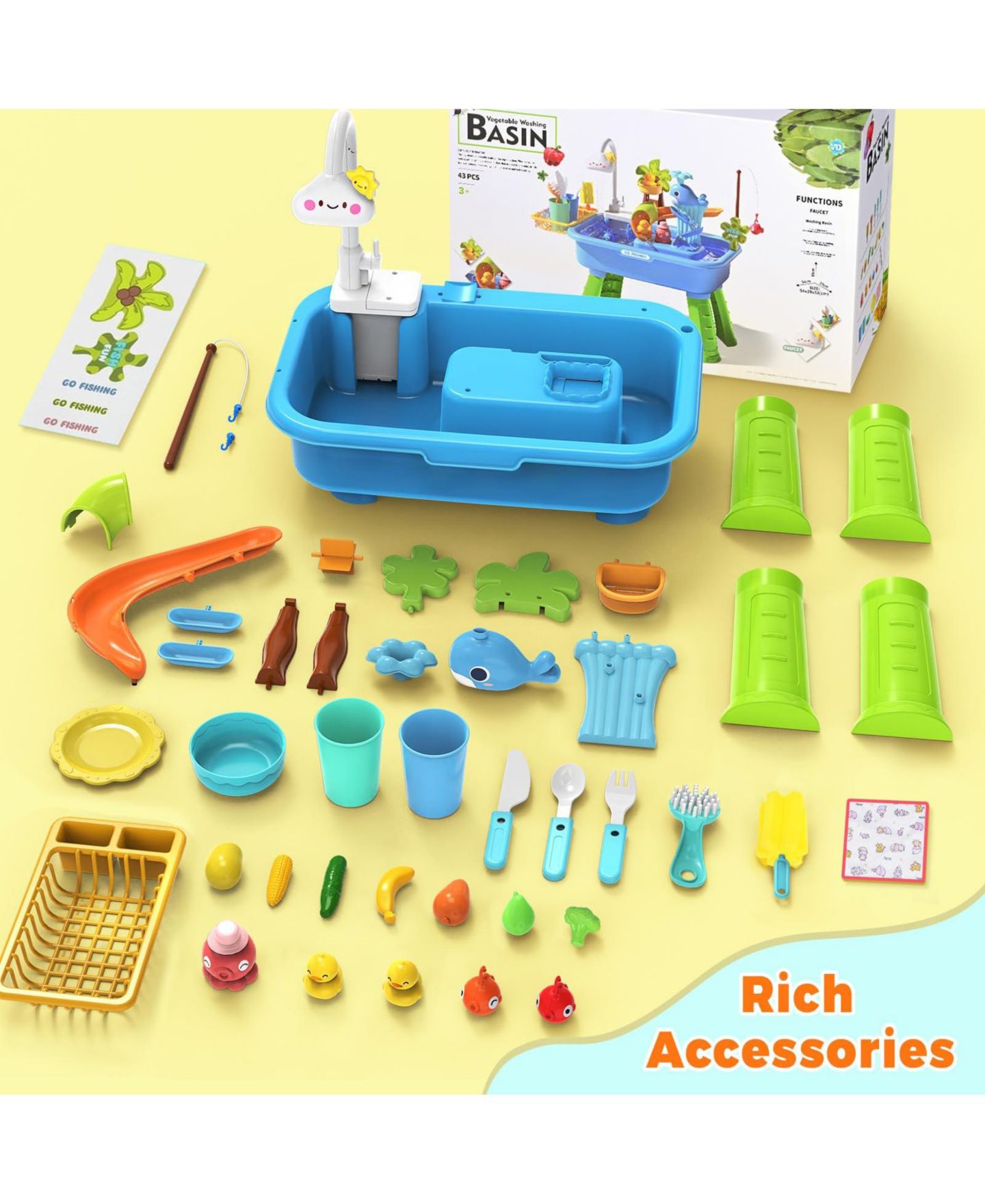 Детские игрушки GNUADZ Water Table Electric Pump Sand Play Sink Faucet Sensory Toy — фото 2