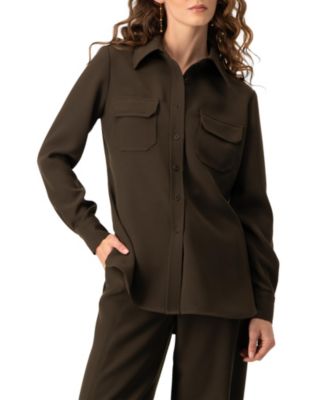 Women's Structured Military Inspired Shirt Jacket