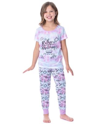 Girl's (7-16) TV Show Logo Rather Be Watching Kids Sleep Jogger Pajama Set