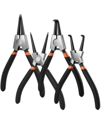 Snap Ring Pliers Set Internal External Circlip Straight Bent Jaw