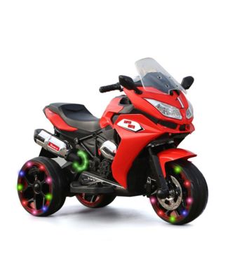 12V Kids Electric Motorcycle - 3-Wheel Battery Powered Ride On Motorbike, Rechargeable, Light-Up Wheels, Children Electric Ride On Car