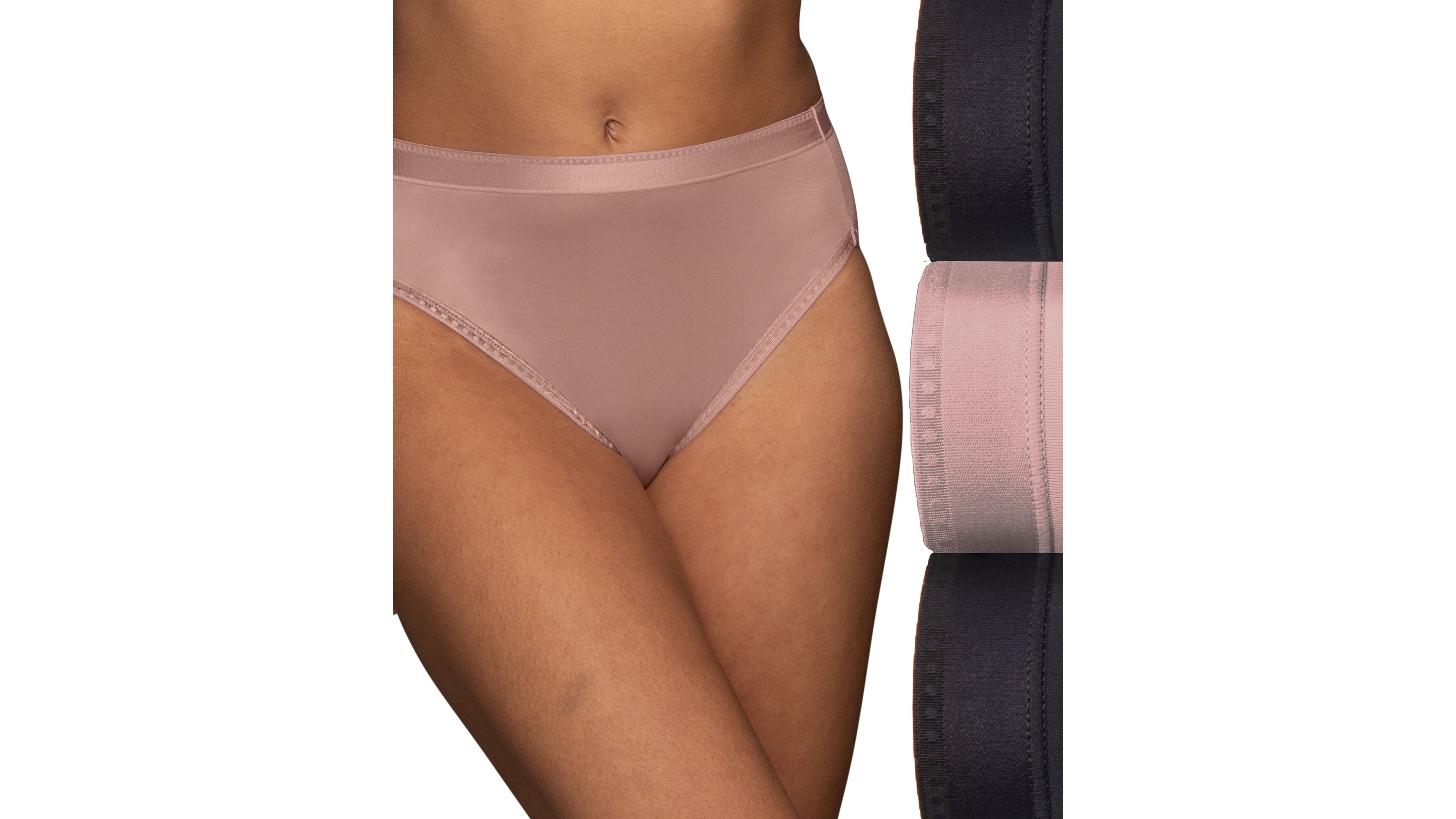 Vanity Fair Lingerie Women's Comfort Where It Counts Hi-Cut Brief, 3-Pack
