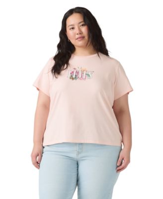 Trendy Plus Size Perfect Logo Cotton T-Shirt