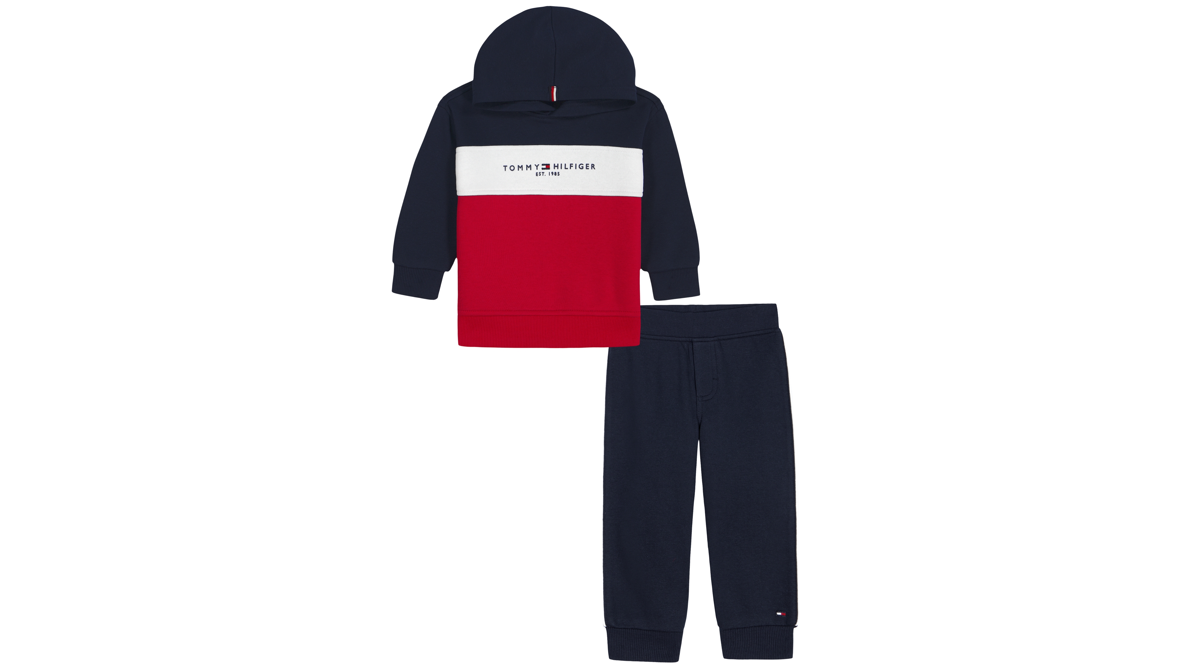 Tommy Hilfiger Baby Boys' Color-blocked Logo Hoodie and Jogger Pants