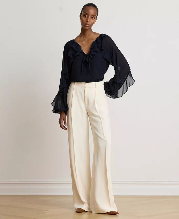Women's Ruffle-Trim Crinkle Georgette Blouse - thumbnail 2