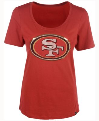 '47 Brand Women's San Francisco 49ers Lux Sequins Scoop T-Shirt - Macy's