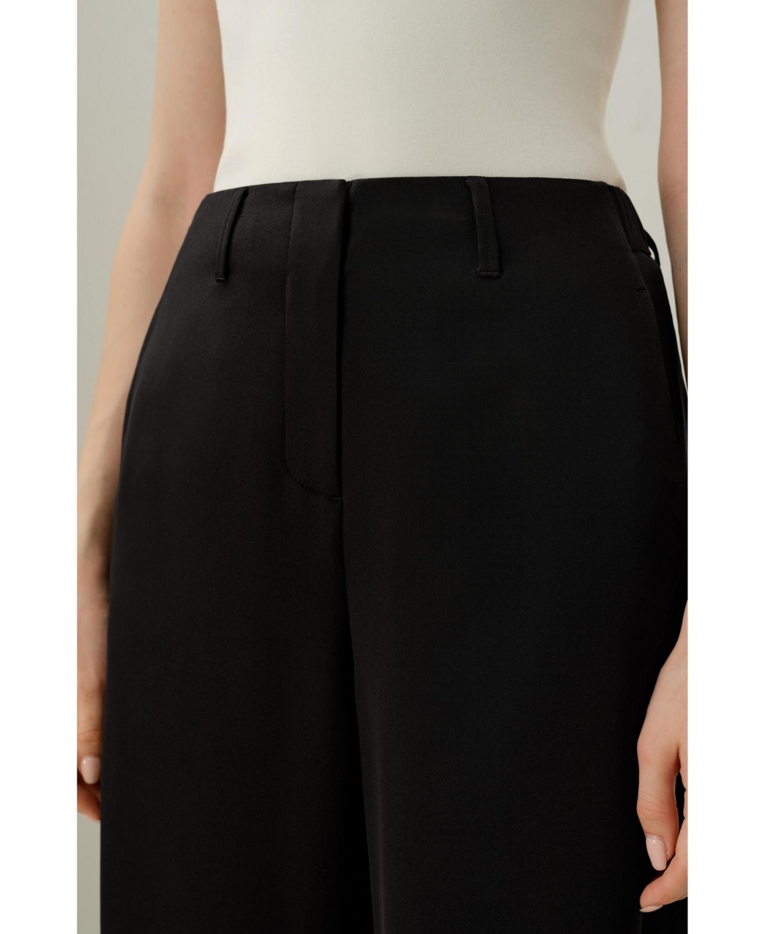 Women's Curved Seam Silk Crepe Pants