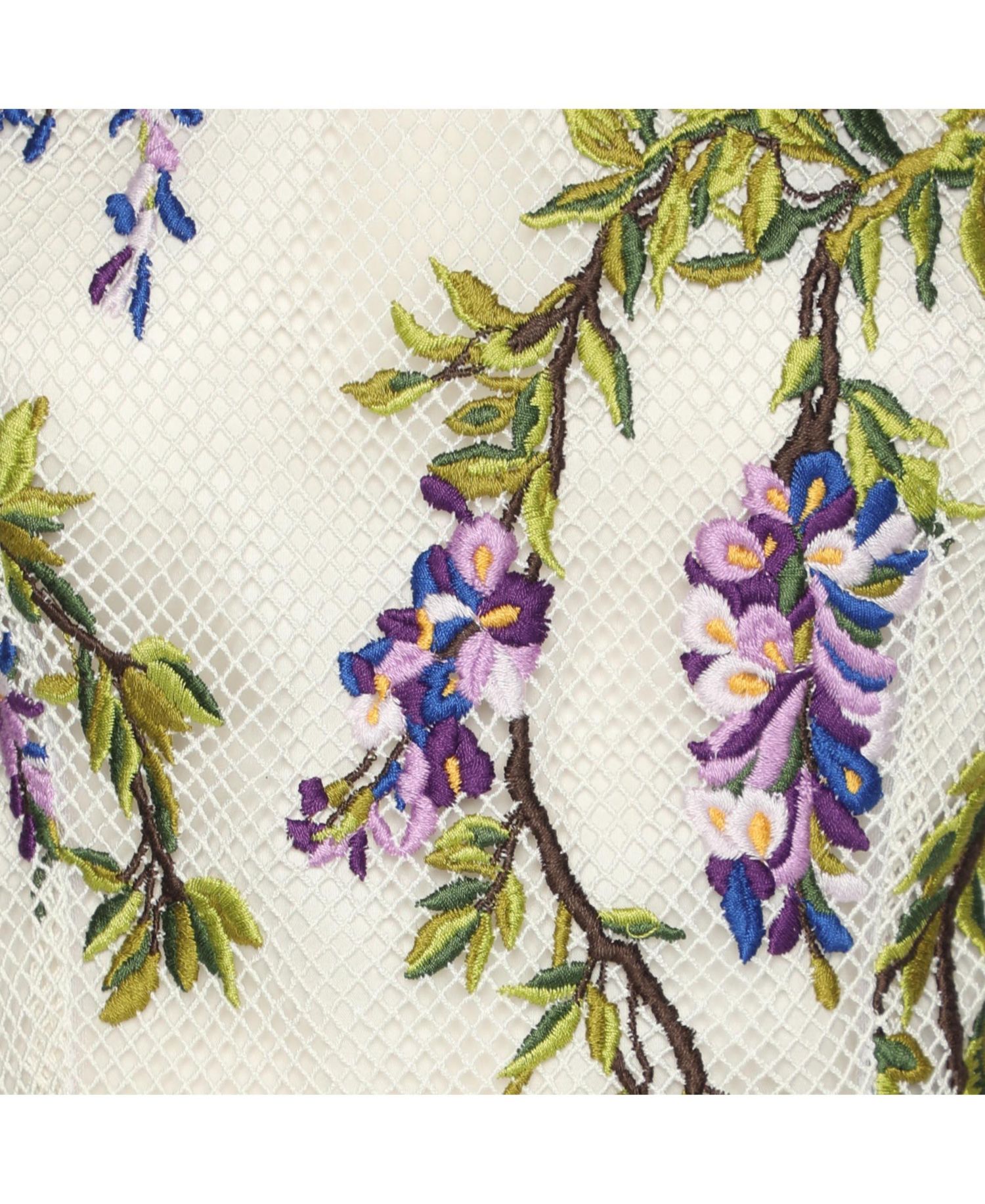 Women's Pre-Owned Dolce and Gabbana Multicolor Floral Embroidered Mesh Wisteria Maxi Dress