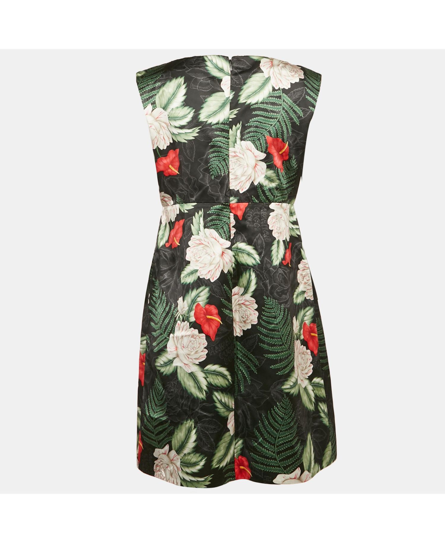 Women's Printed Satin Silk Sleeveless Short Dress
