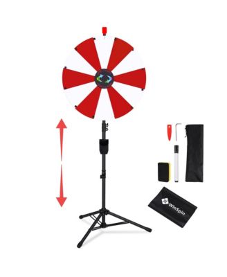 24" Display Prize Wheel Red and White DIY Floor Stand 12 Slot Modular Custom Spinning Wheel Pop Up Trade Show