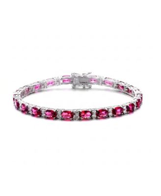 Classic Sterling Silver Vibrant Colored 4MM CZ Tennis Bracelet