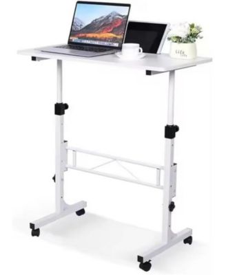 Mobile Standing Desk, Height Adjustable Sit-Stand Table, Rolling Portable Computer Workstation for Home Office