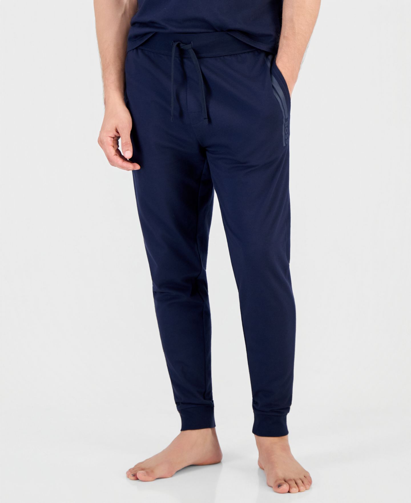 Мужские брюки BOSS by Hugo Boss Authentic Heatseal-Logo Cotton Jogger, цвет: Тёмный синий — фото 3