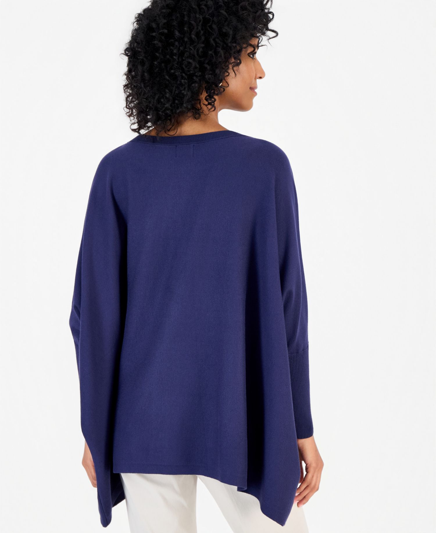 Plus Size Boatneck Poncho Sweater