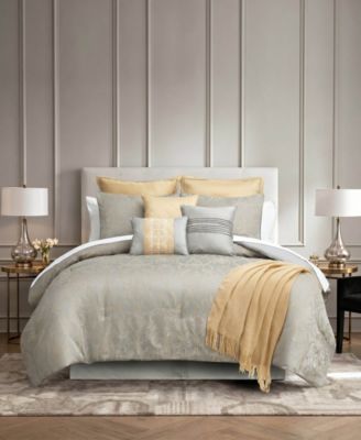 Roland Luxe Gold Scrollwork Design 14-Piece Comforter Set, King