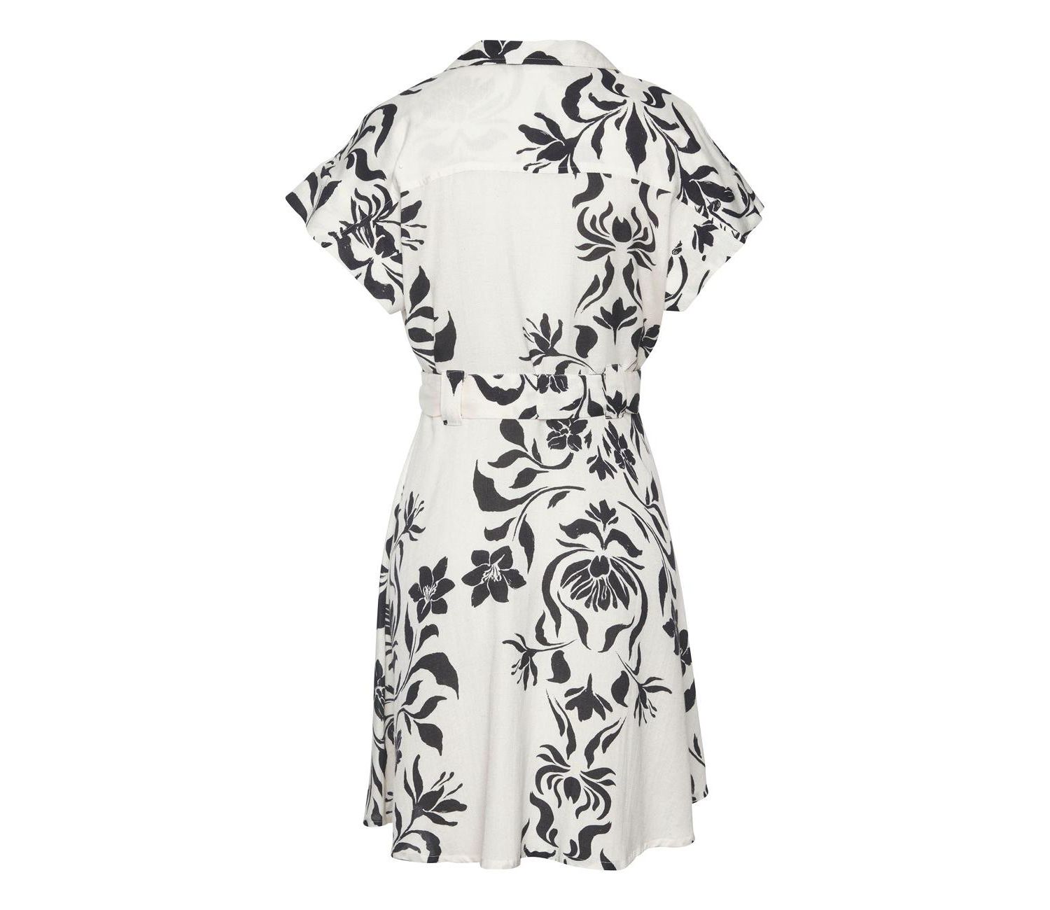 Women's Viscose Belted Button-Front Lightweight Dress