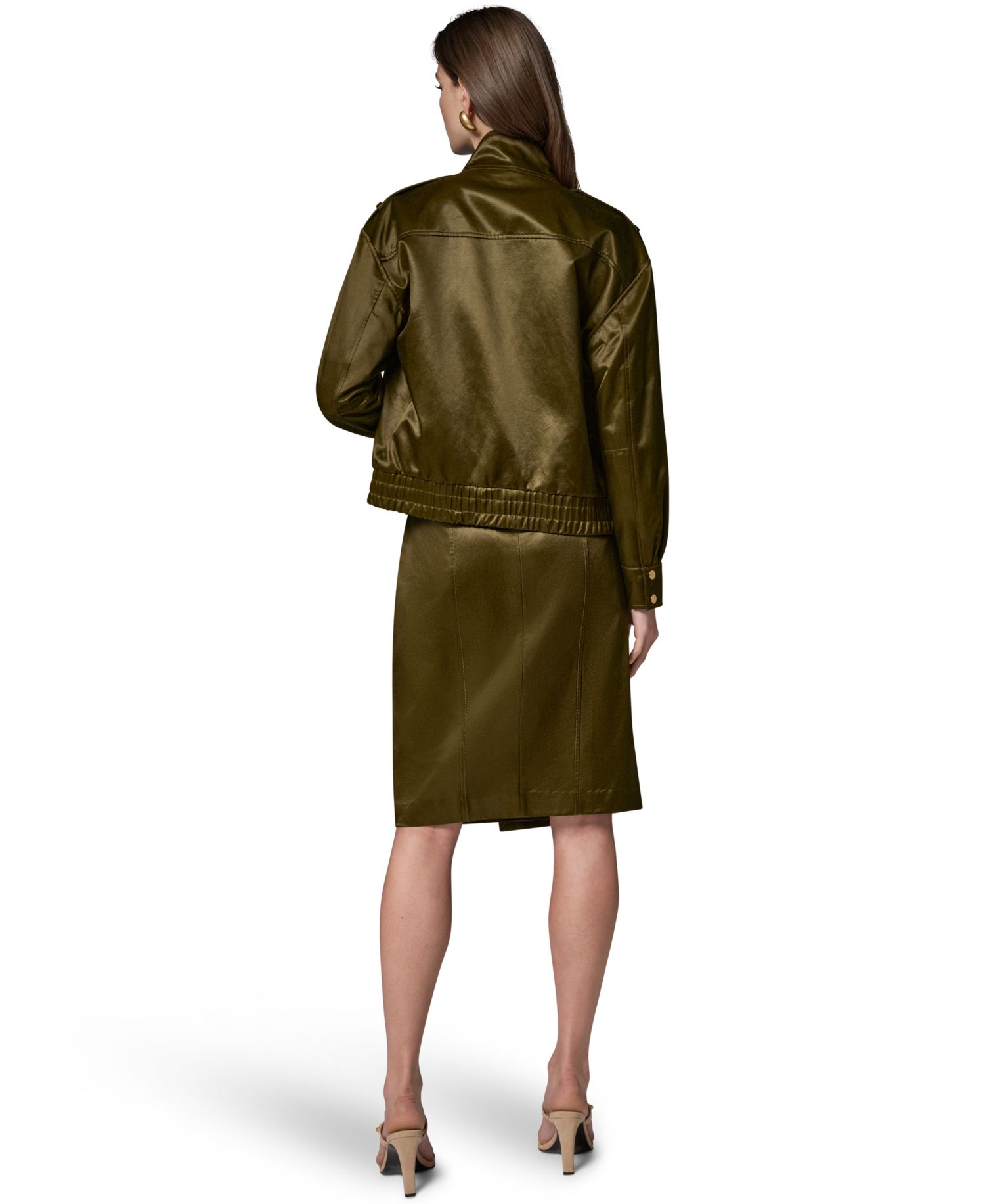 Women's Glazed Cotton Zip-Front Jacket
