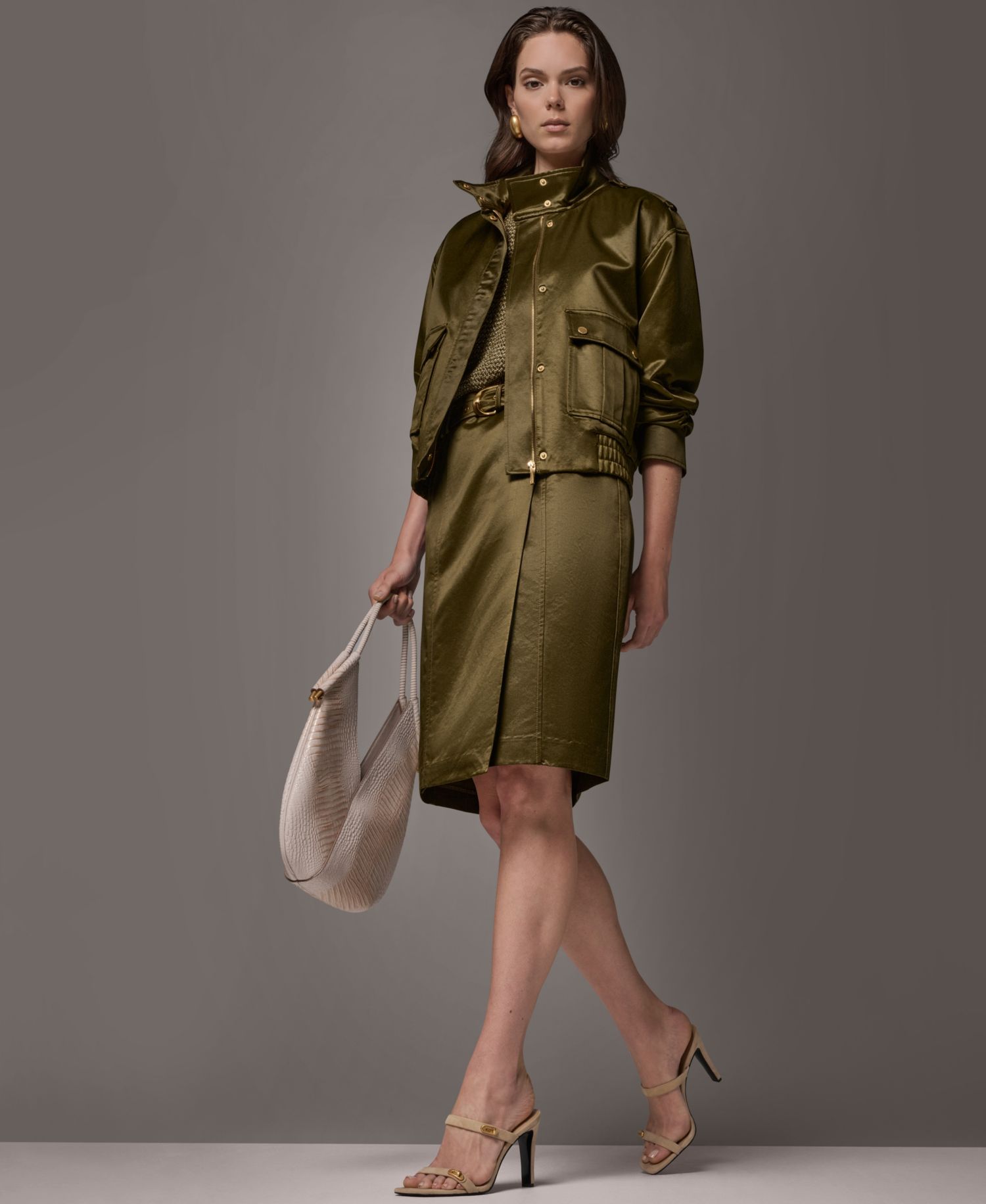 Women's Glazed Cotton Zip-Front Jacket