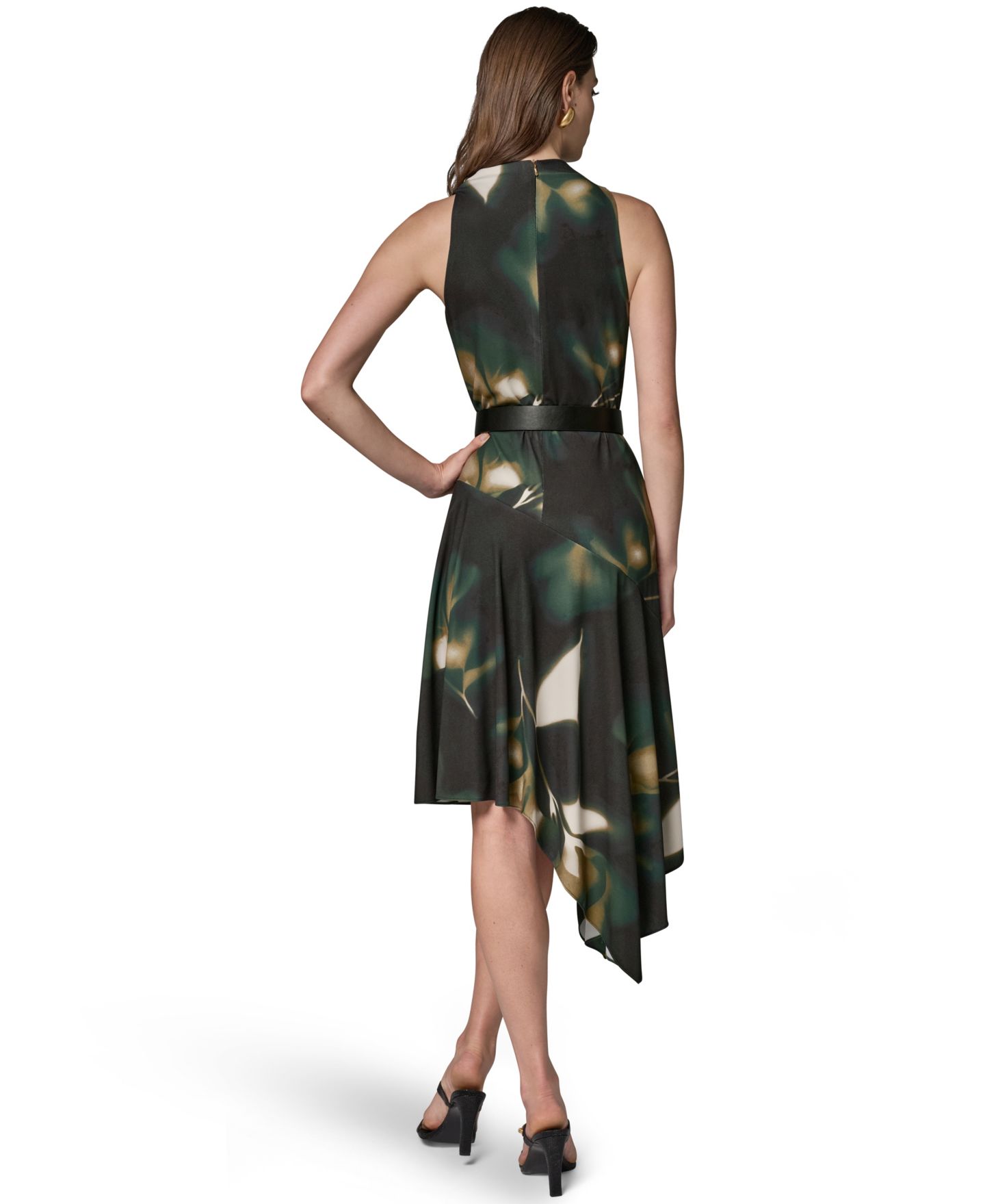 Женское платье Donna Karan New York Jersey Print Sleeveless, цвет: Оливковый разноцветный — фото 5