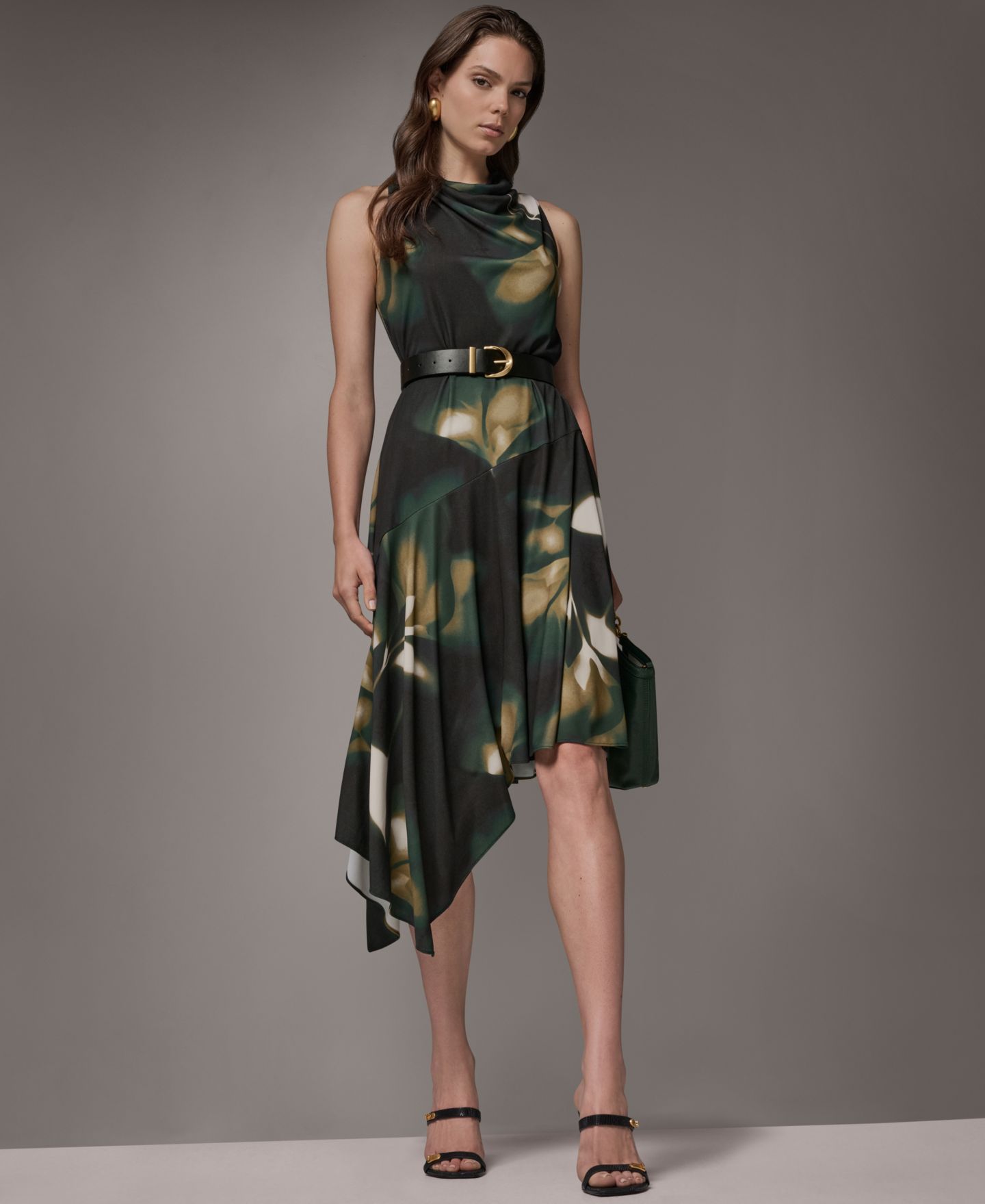 Женское платье Donna Karan New York Jersey Print Sleeveless, цвет: Оливковый разноцветный — фото 10