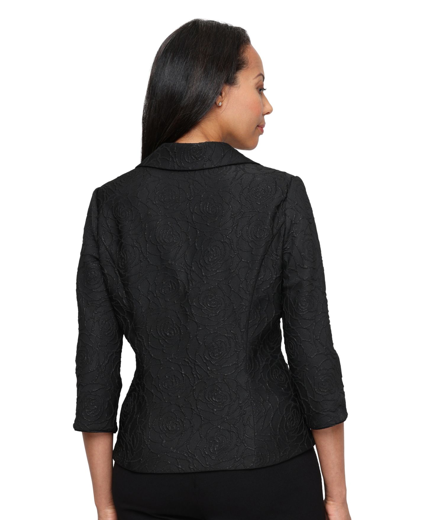 Женская куртка Alex Evenings Textured Jacquard Zip, цвет: Чёрный — фото 2
