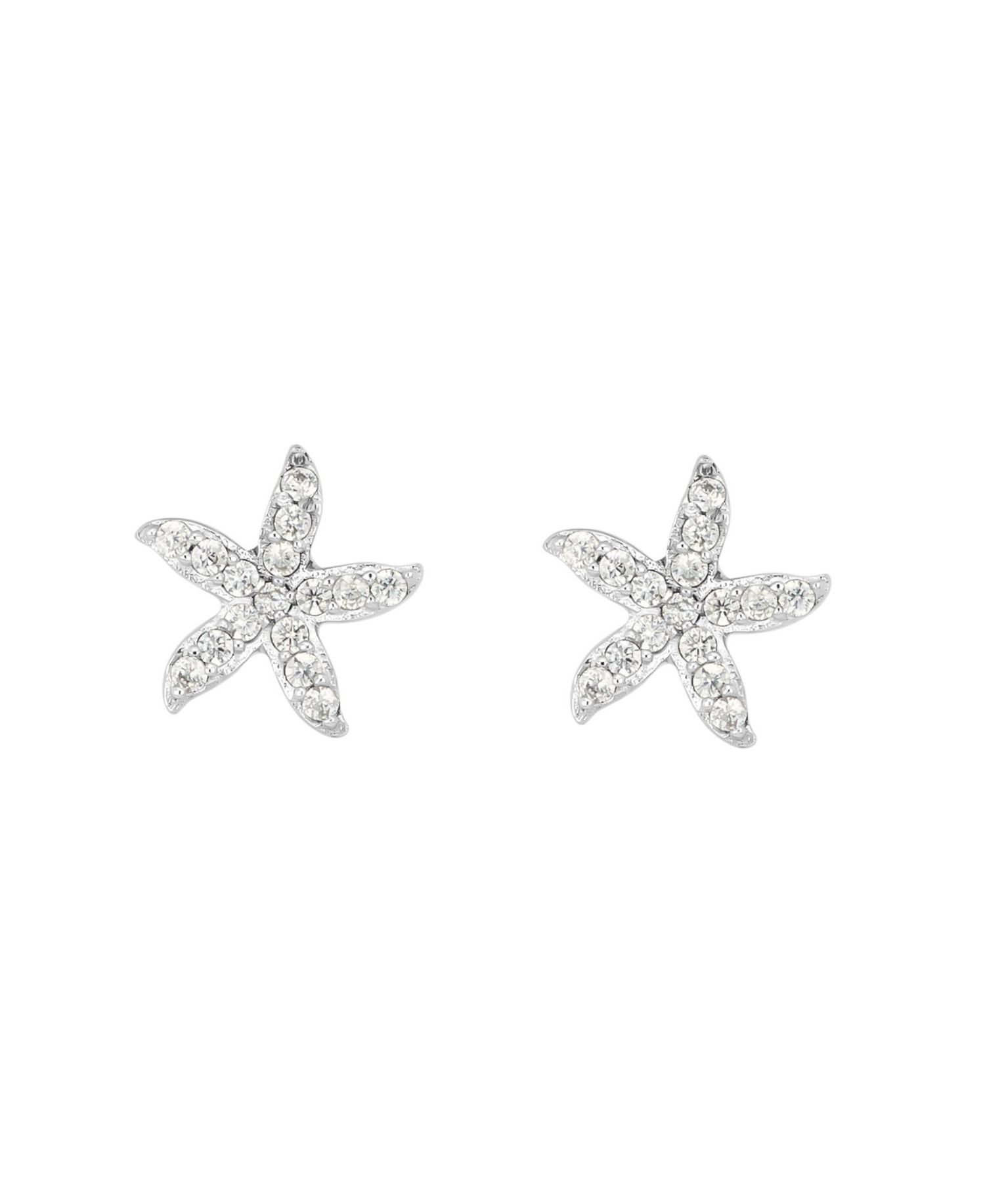 Sterling Silver Cubic Zirconia Petite Starfish Stud Earrings