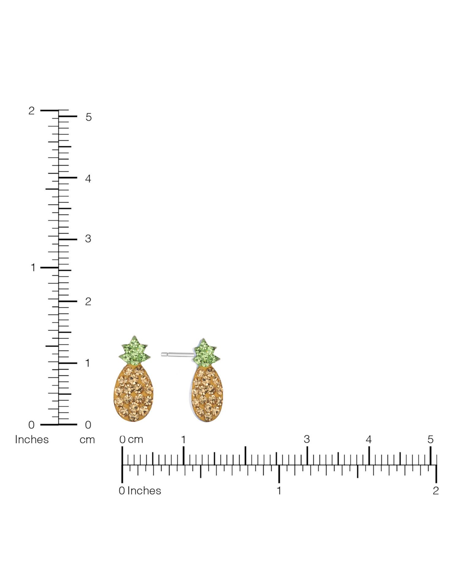 Sterling Silver Crystal Pave Pineapple Stud Earrings