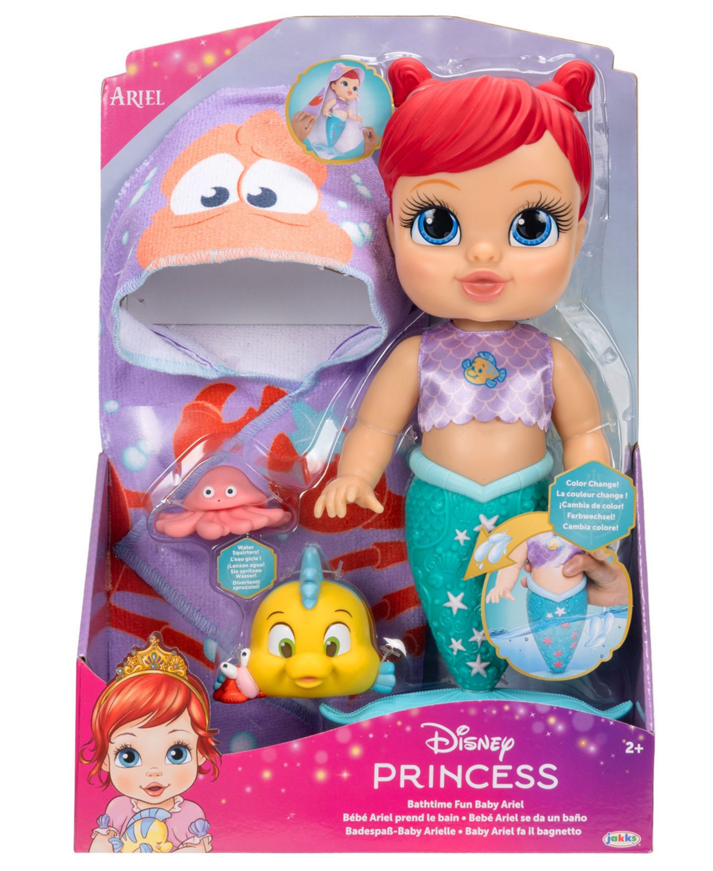 Детская кукла Disney Princess Bathtime Baby Ariel 12" Color-Changing Baby Doll — фото 3