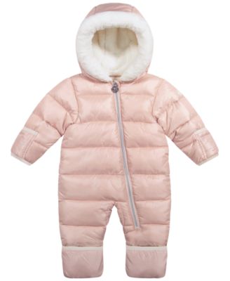 Baby Girls' Faux Fur Pram Hooded Snowsuit